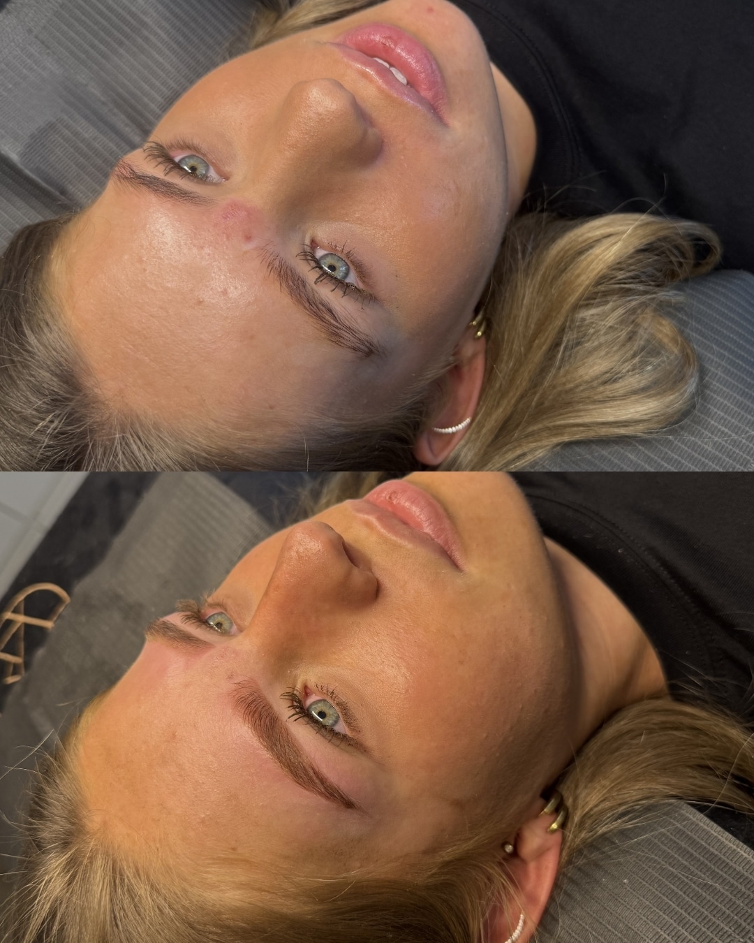 Powder brows resultaat voor en na – klant 2