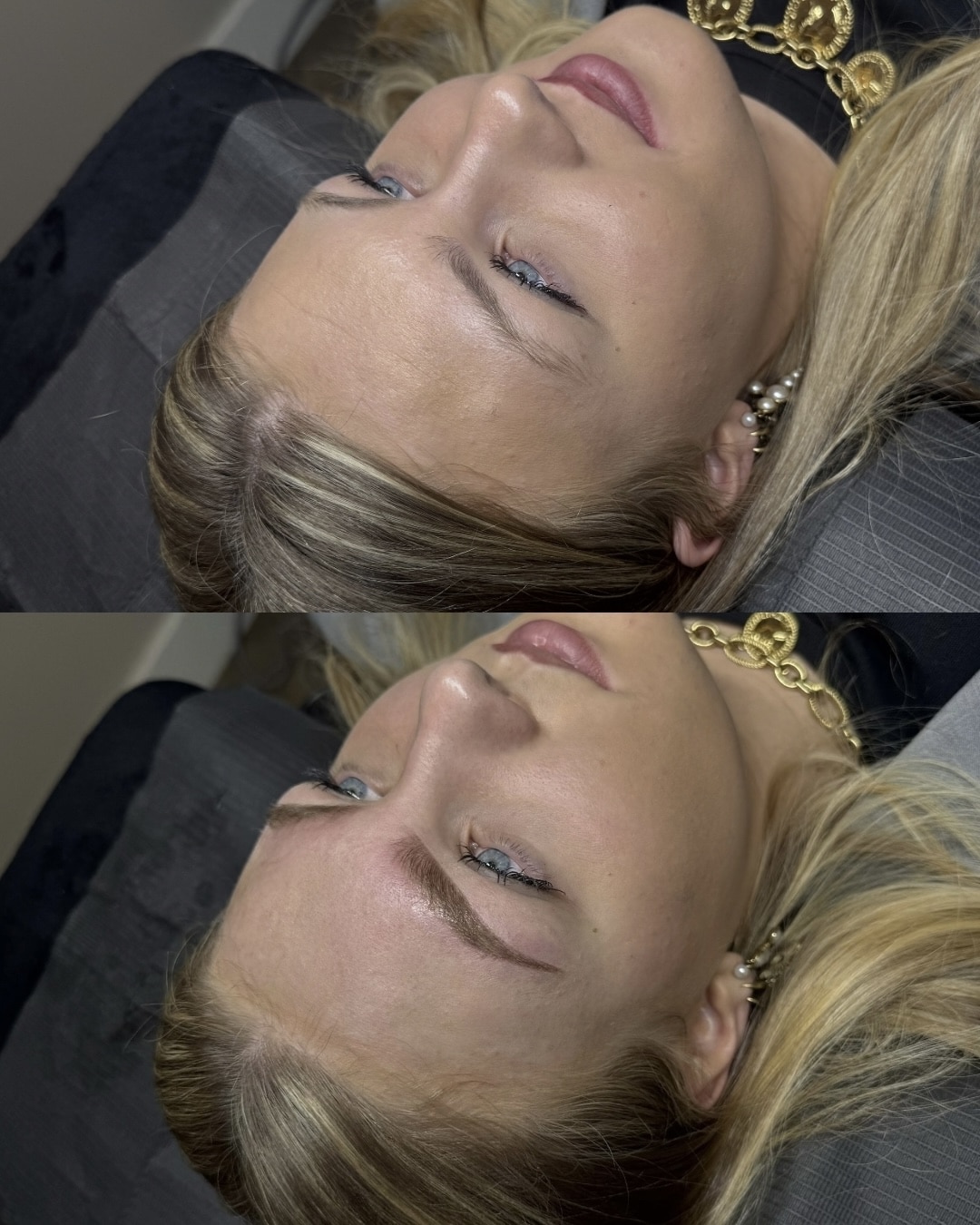 Powder brows resultaat voor en na – klant 3