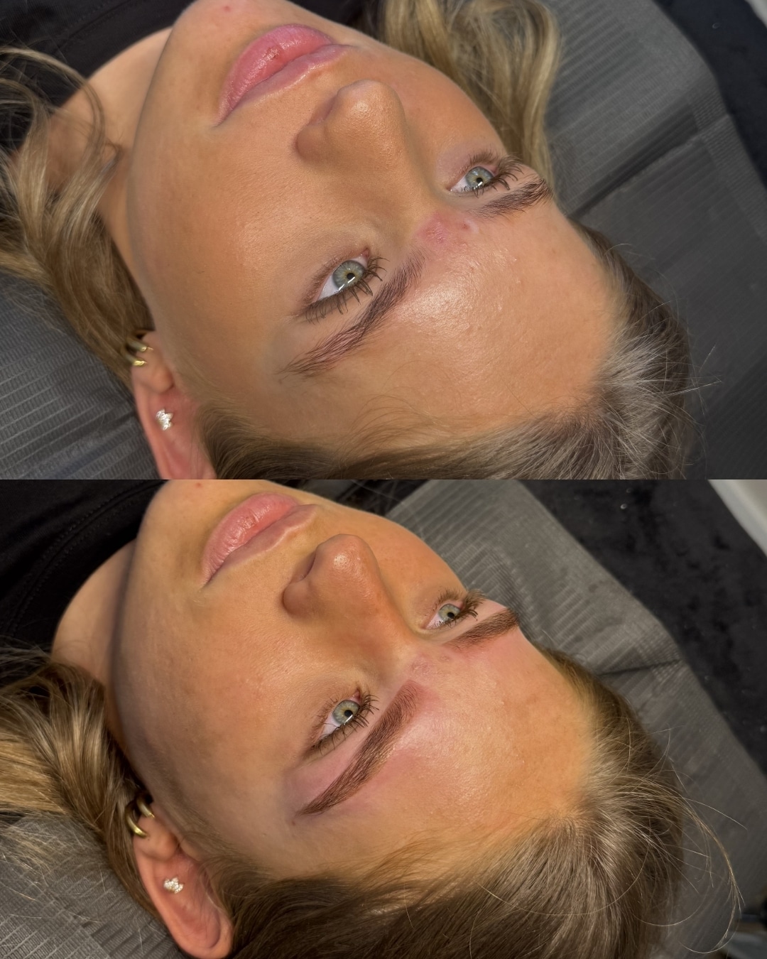 Voor-en-naresultaat van powder brows nabij Hilversum