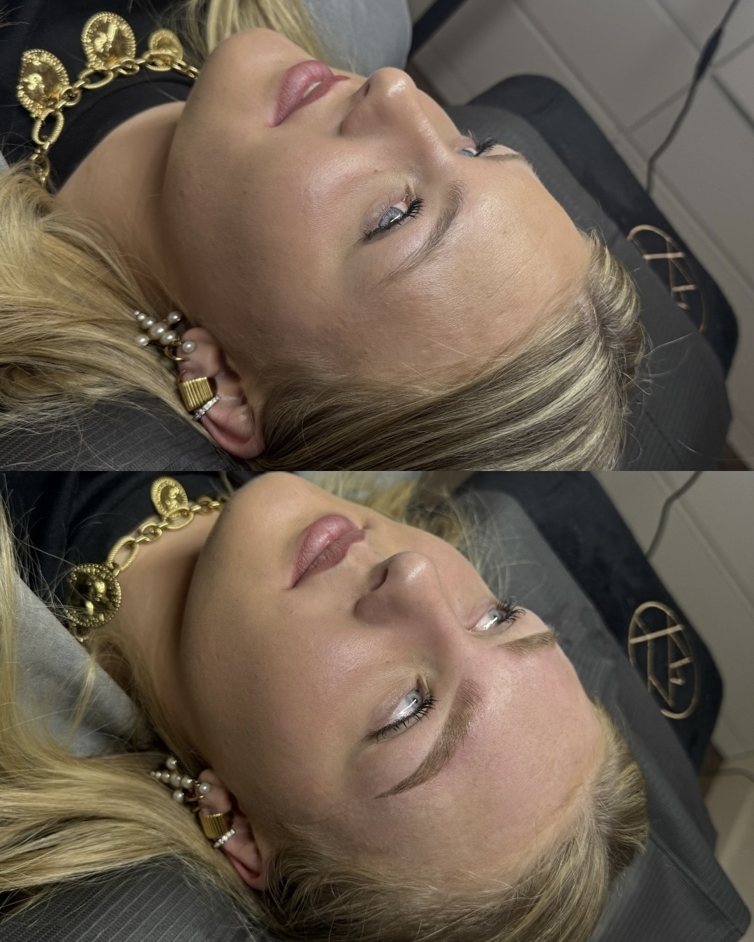 Powder brows resultaat voor en na – klant 6